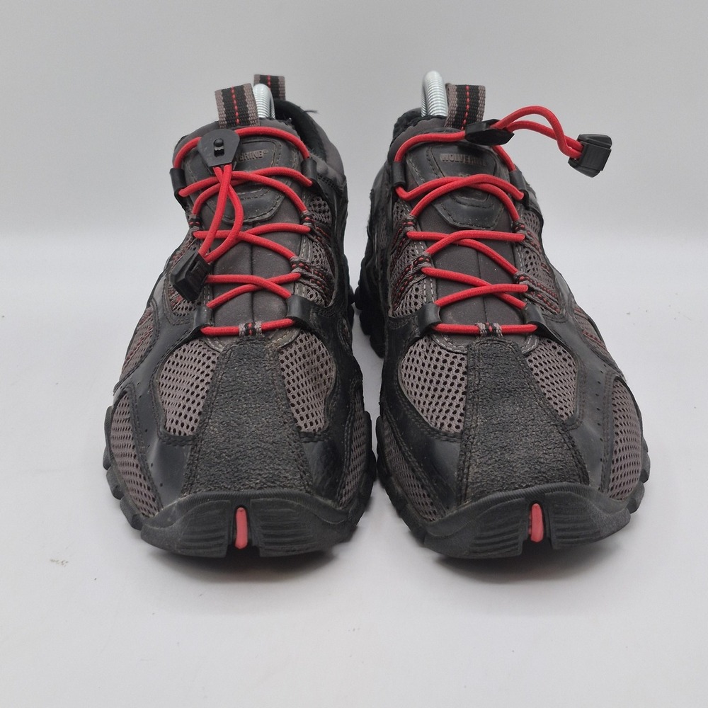 Wolverine Shoes Mens Size 10 Black Gray Red Mesh Quick Lace Vibram Trail Hiking - Picture 6 of 15